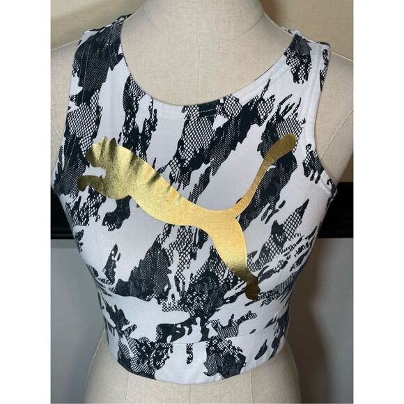 Puma Black & White Sports Bra - Small - Picture 1 of 7